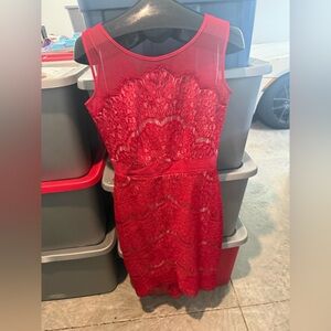 Elegant Red Lace Dress 95